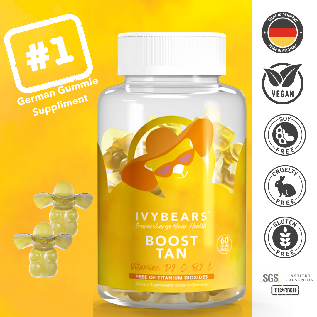 IVYBEARS® Boost Tan Gummies – Natural Tanning Support for a Sun-Kissed Glow