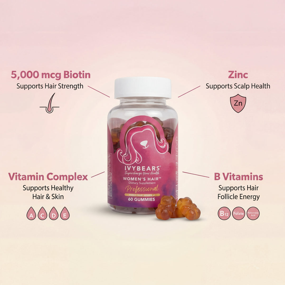 IvyBears® Women's Professional Hair Gummies – 5,000 mcg Biotin Gummies