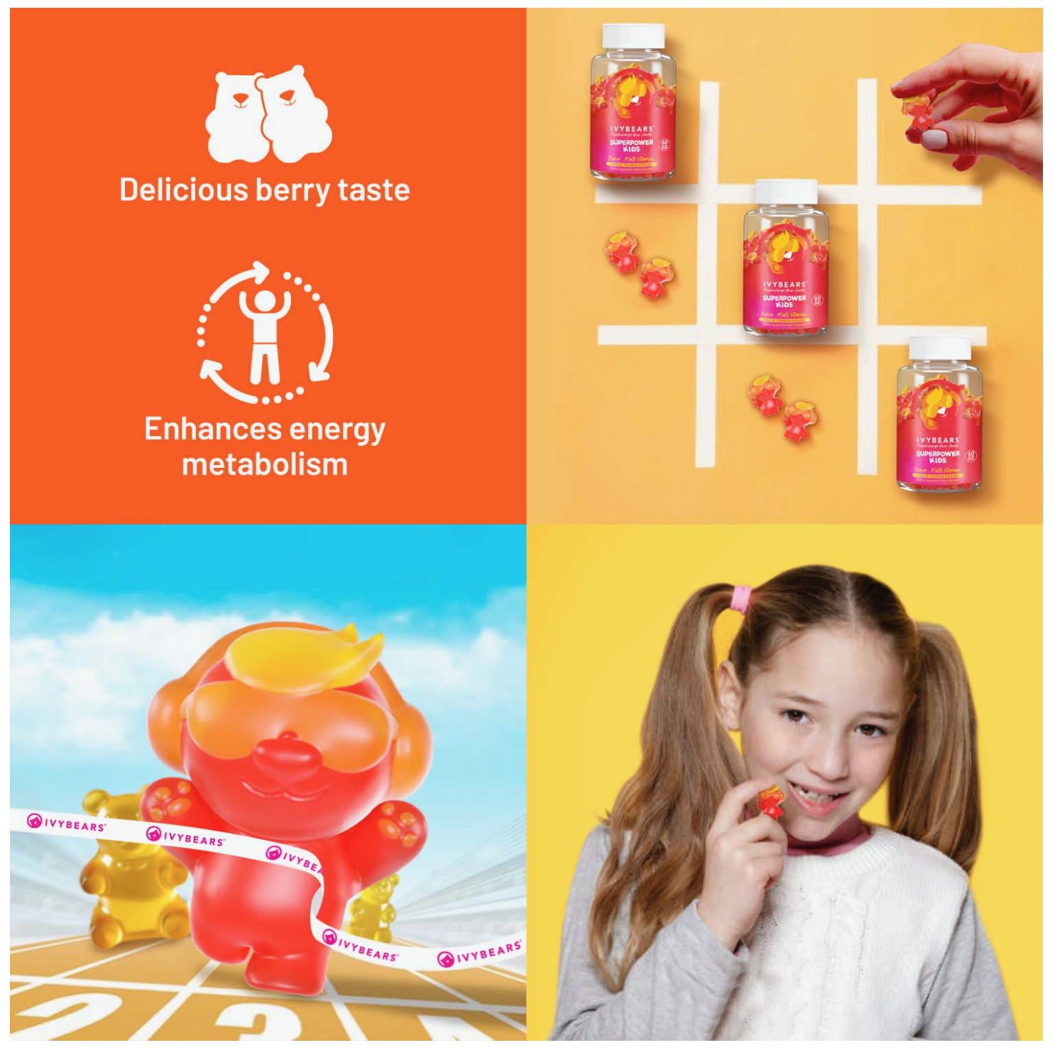 IVYBEARS® Superpower Kids Gummies – Fun, Delicious Multi-Vitamins for Your Child’s Daily Wellness