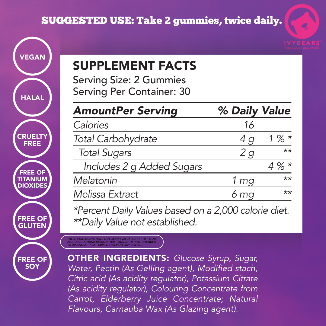 IVYBEARS® Restful Sleep Gummies – Natural Sleep Support for Stress-Free Nights