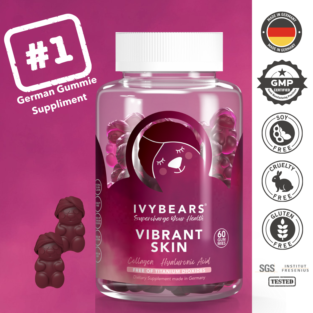 IVYBEARS® Vibrant Skin Gummies – Collagen & Hyaluronic Acid for Radiant, Youthful Skin